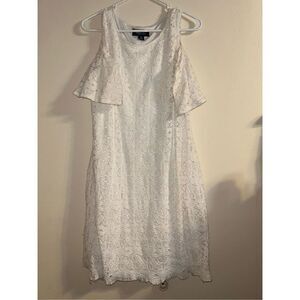 Plus size Crochet dbl layer cold shoulder dress size 16